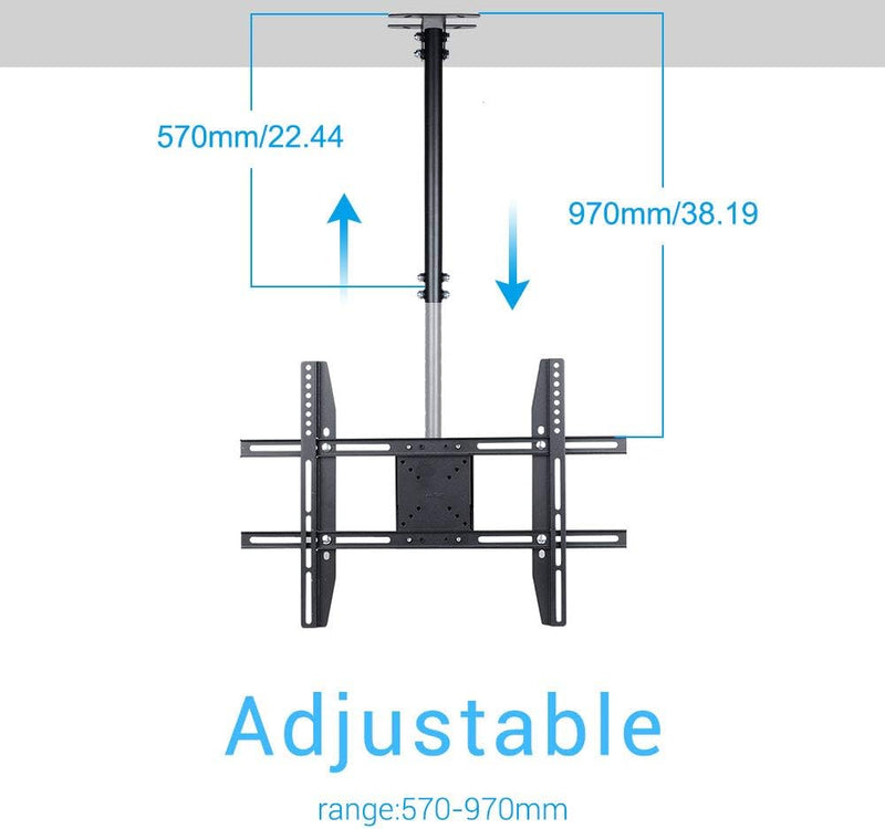 unho TV Deckenhalterung Schwenkbar Neigbar VESA 600x400 an Flachdach oder Dachschrägen für LED LCD P