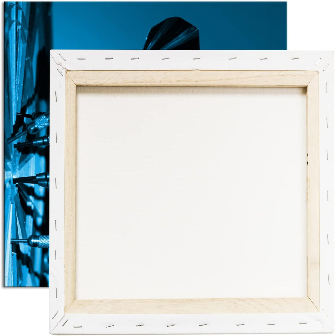 deyoli Darts auf Einer Dartscheibe Format: 70x70 Effekt: Monocrome Blau als Leinwandbild, Motiv fert