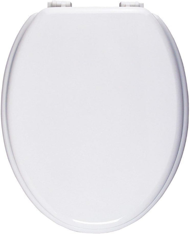 'aquaSu® WC-Sitz Neapel, Weiss, Toilettensitz mit Holz-Kern, Standard O Form universal, Komfort Klod