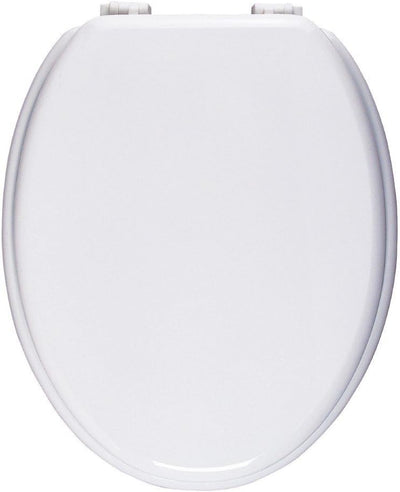 'aquaSu® WC-Sitz Neapel, Weiss, Toilettensitz mit Holz-Kern, Standard O Form universal, Komfort Klod
