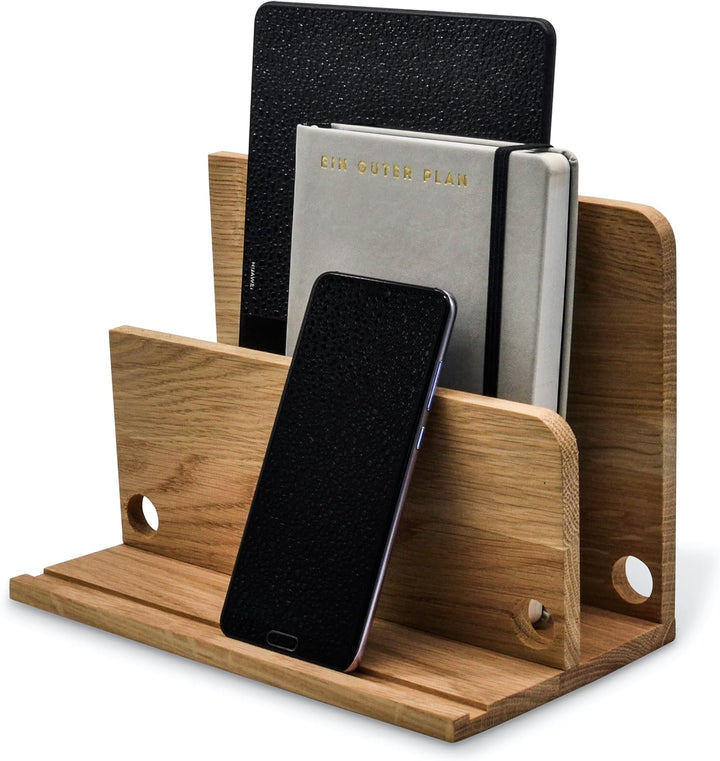 Natuhr Tablet Ständer - Maestro - Smartphone Halterung Ladestation Handy Organizer Briefhalter aus H