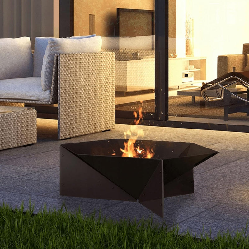 Feuerschale Feuerstelle Garten Terrasse Modern Lagerfeuer Stahl 69,2x60,5x22,5cm