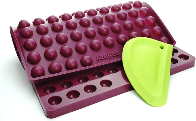 Collory Grosse Halbkugel (2cm) Silikon Backmatte und Teigschaber Set, DIY Hundekekse, Pralinen und B