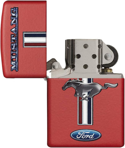 Zippo Ford Mustang Benzinfeuerzeug, Messing, Edelstahloptik, 1 x 6 x 6 cm