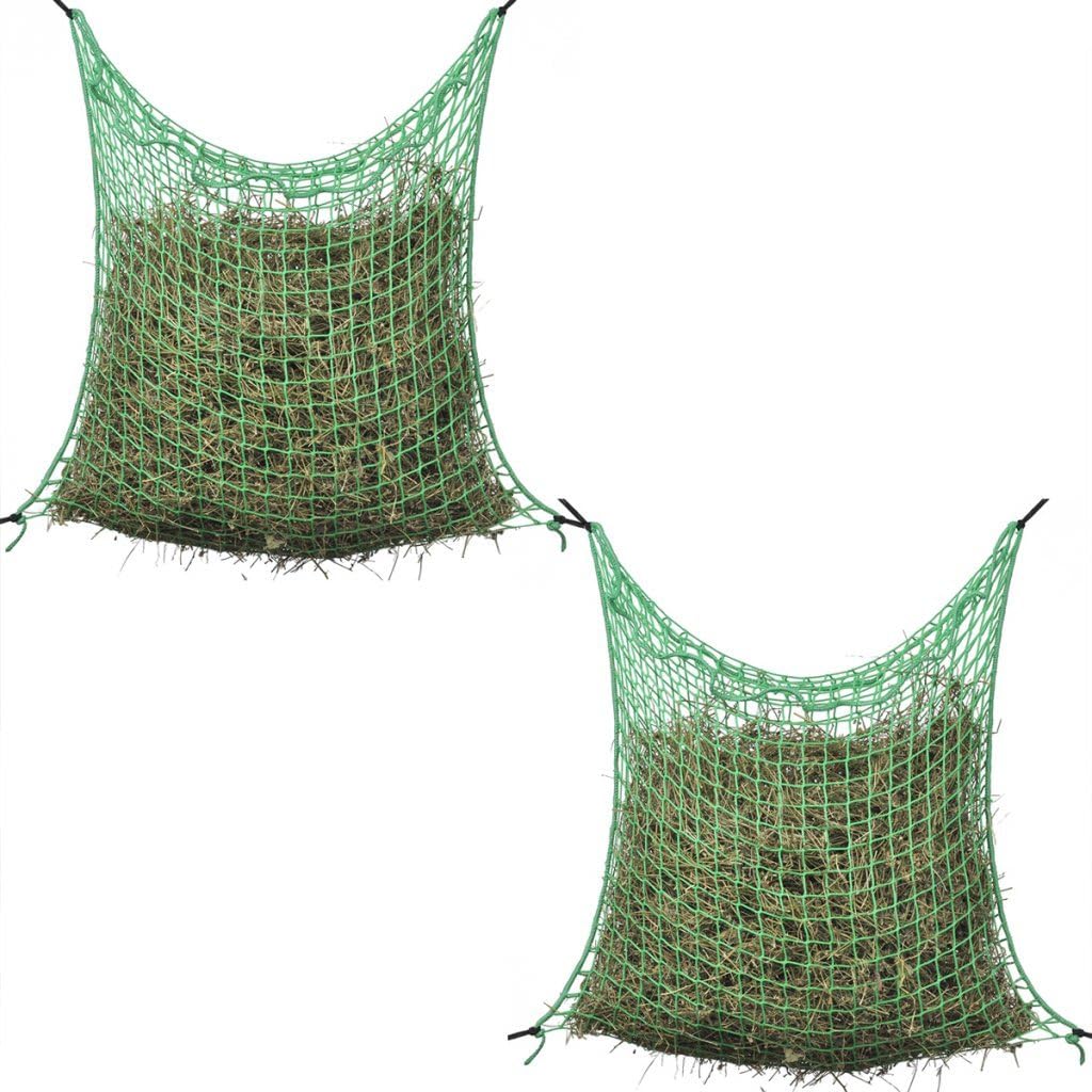 Festnight 2 Stk. Heunetze Heunetz Quadratisch Heu Netz Heunetztasche aus 100% PP 0,9 x 1 m