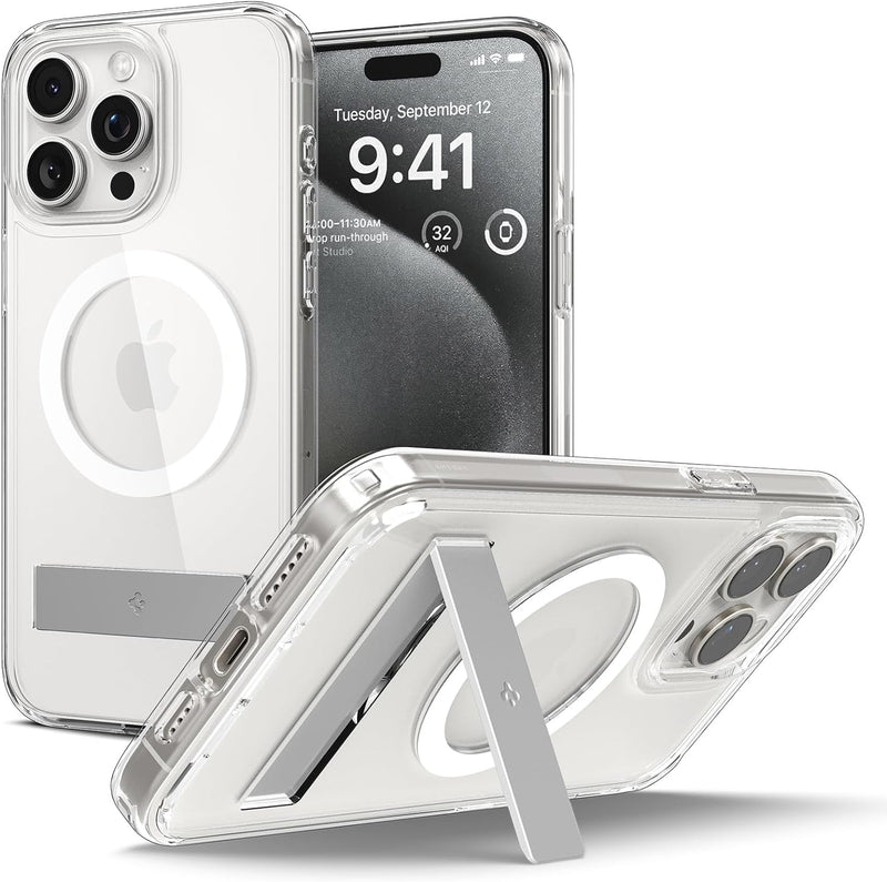 Spigen Ultra Hybrid S MagFit Hülle Kompatibel mit iPhone 15 Pro Kompatibel mit MagSafe -Crystal Clea