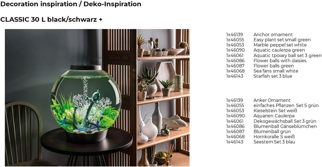 biOrb 46139 Anker Ornament – detaillierte Aquariendekoration in grün/ türkis mit Muschel und Koralle