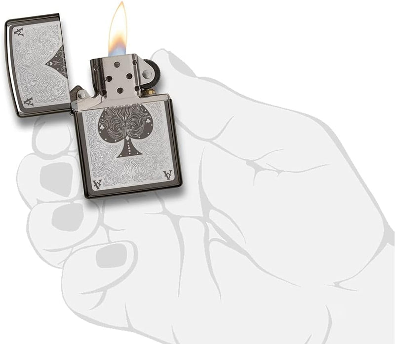 Zippo 28323-150 ACE Filigree Feuerzeug, Schwarz, One Size