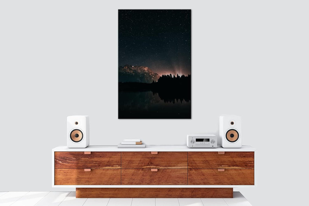 deyoli Erhellende Nacht Format: 80x60 als Leinwandbild, Motiv fertig gerahmt auf Echtholzrahmen, Hoc