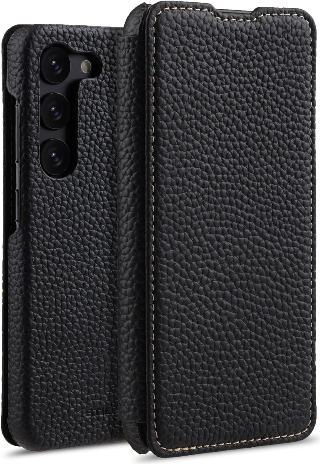 STILGUT Book Case kompatibel mit Samsung Galaxy S23 Hülle aus Leder, Lederhülle, Klapphülle, Handyhü