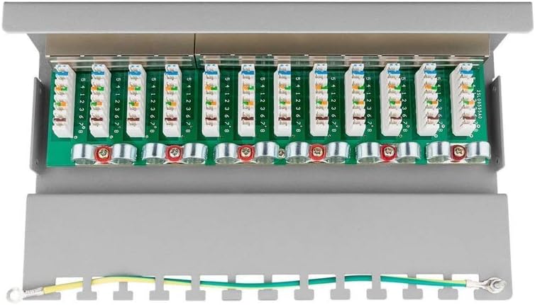 Goobay 69306 CAT 6 Patch Panel 12 Port / RJ45 Buchsen Netzwerkstecker / 250 MHz LAN Patchfeld / 1 HE