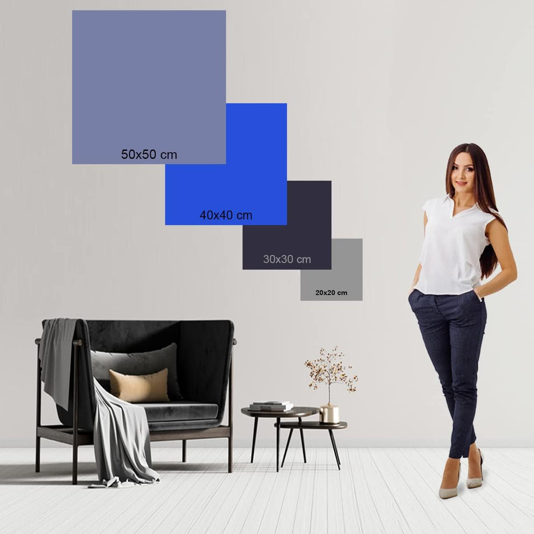 Feeby Wanddeko Ostsee Nordsee Strand 50x50 cm Leinwandbild Kunstdruck Möwe Pfad Gras Blau 17253 50x5