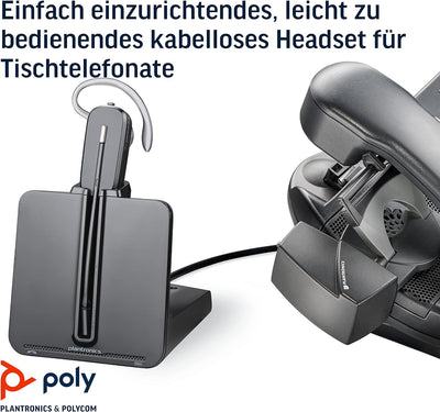 Plantronics B2B Poly DECT Headset CS540 + Handhörerlifter HL-10, Schwarz One Size Inkl. HL-10 Single