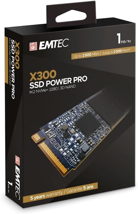 Emtec ECSSD1TX300 – interne SSD – 3.0 – NVMe – Kollektion X300 Power Pro – 3D NAND – 1 TB, 1 TB