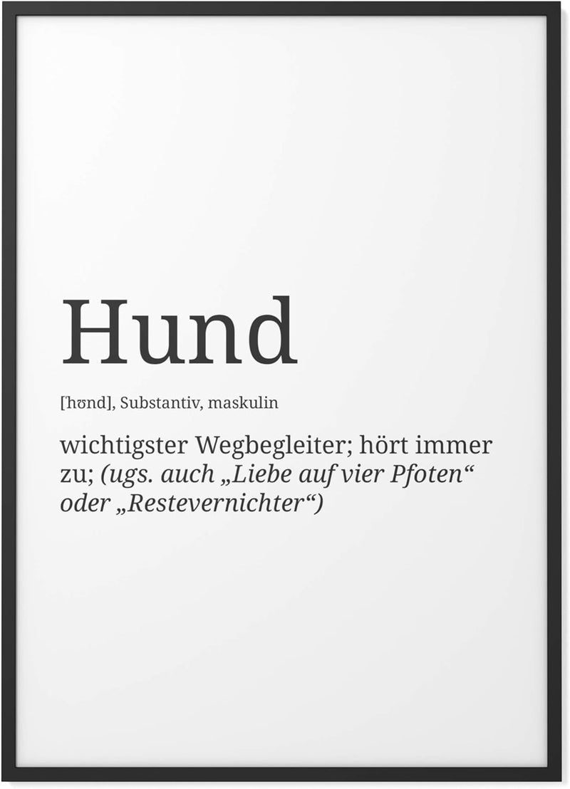 Papierschmiede® Definition: Hund, DIN A1 (59x84 cm), XXL Poster für Wohnzimmer, Schlafzimmer, Küche,