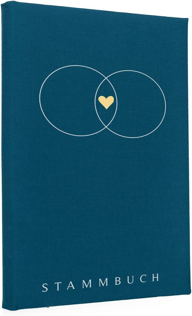 Hochzeitideal – Stammbuch der Familie Alan türkis 21,0 cm x 15,0 cm - Buchbinderleinen Stammbuch Hoc