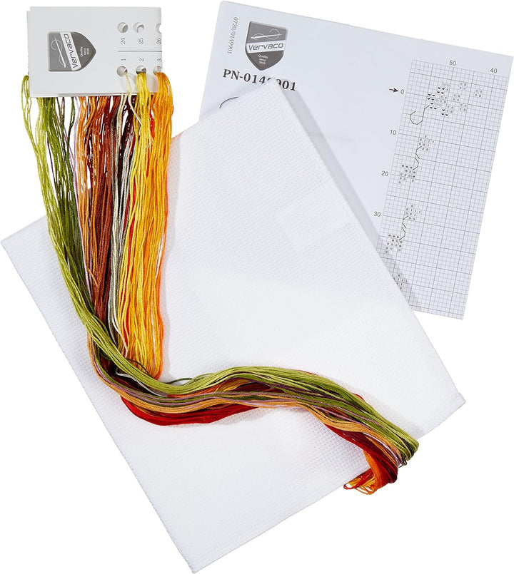 Vervaco Kreuzstichpackung Tischläufer Kreuzstich zum Auszählen, Baumwolle, weiss, 32 x 84 x 0,3 cm