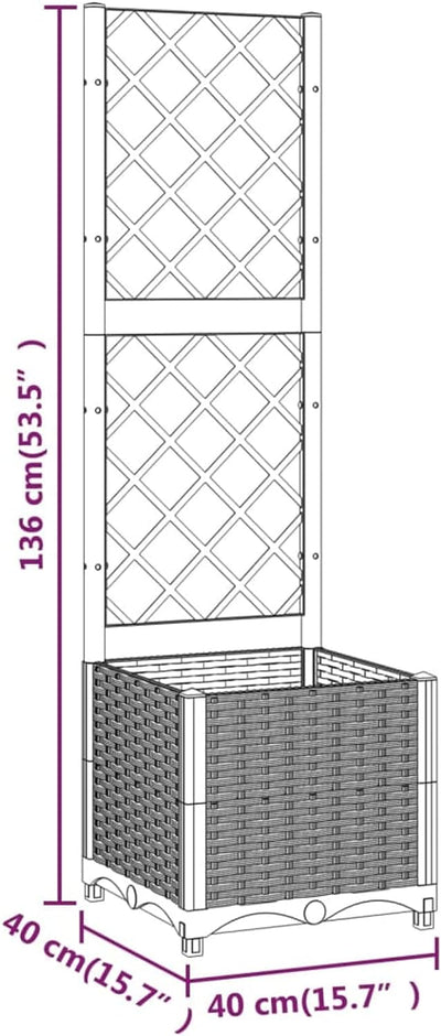 Tidyard Hochbeet mit Rankgitter Pflanzkübel Pflanzkasten Blumenkübel Gartenspalier Spalier Rankhilfe