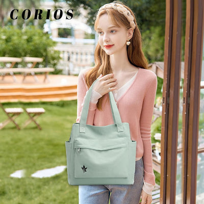CORIOS Damen Handtasche Canvas Schultertasche Multifunktionale Henkeltaschen Casual Unterarmtasche H