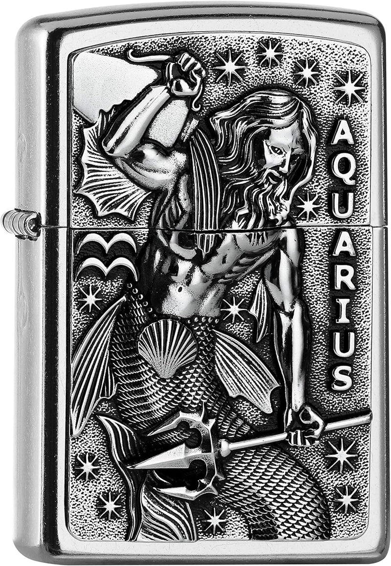 Zippo 2006508 PL 207 Aquarius Tierkr. V19 Feuerzeug, Messing, Design, 5,83,81,2