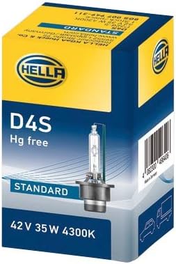 HELLA - Glühlampe - D4S - Xenon up to 4300 Kelvin - 42V - 35W - Sockelausführung: P32d-2-5 - Schacht