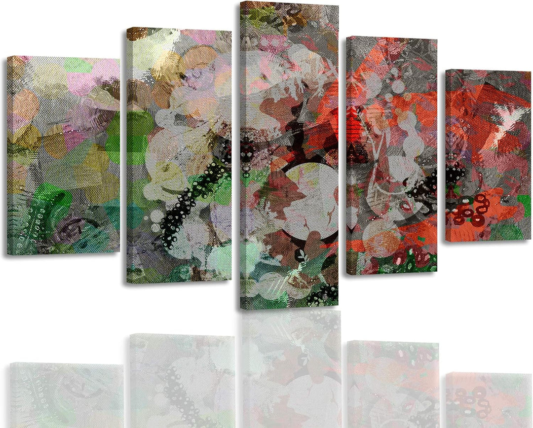 Feeby Bild auf Leinwand Künstlerisch 5-teilig modern Design mehrfarbig 150x100 cm Leinwandbild 150x1