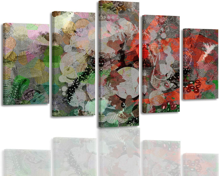 Feeby Bild auf Leinwand Künstlerisch 5-teilig modern Design mehrfarbig 150x100 cm Leinwandbild 150x1