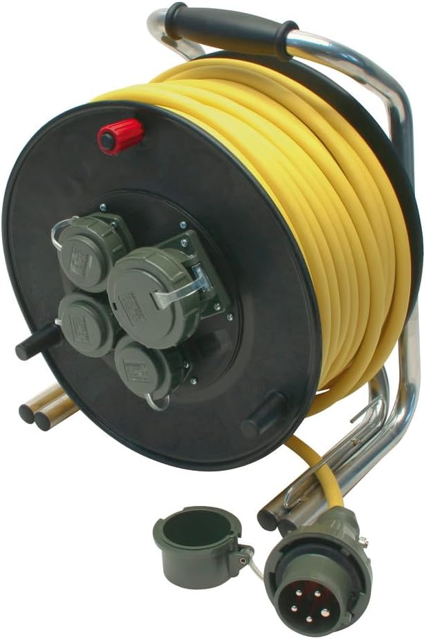 Dönges Leitungsroller Feuerwehr, DIN 14680, 230 V/400 V, 16 A (Kabeltrommel Verlängerungsleitung Sta
