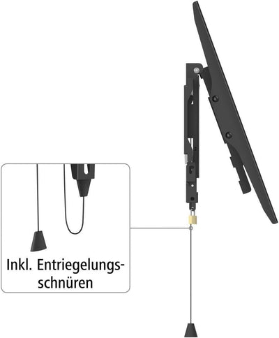 Hama TV Wandhalterung flach, fest (TV Halterung für Fernseher 32 bis 65 Zoll, Fernsehhalterung mit D