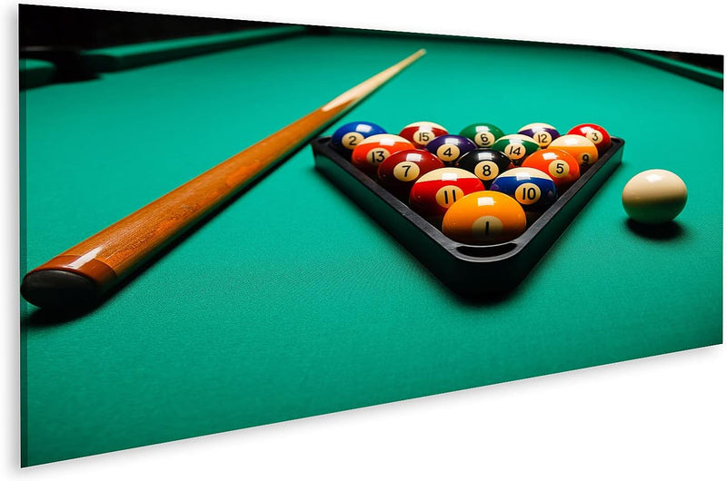 Bild auf Leinwand Billard Tisch Billardkugeln Snooker Wandbild Poster Kunstdruck Bilder Format: 120x