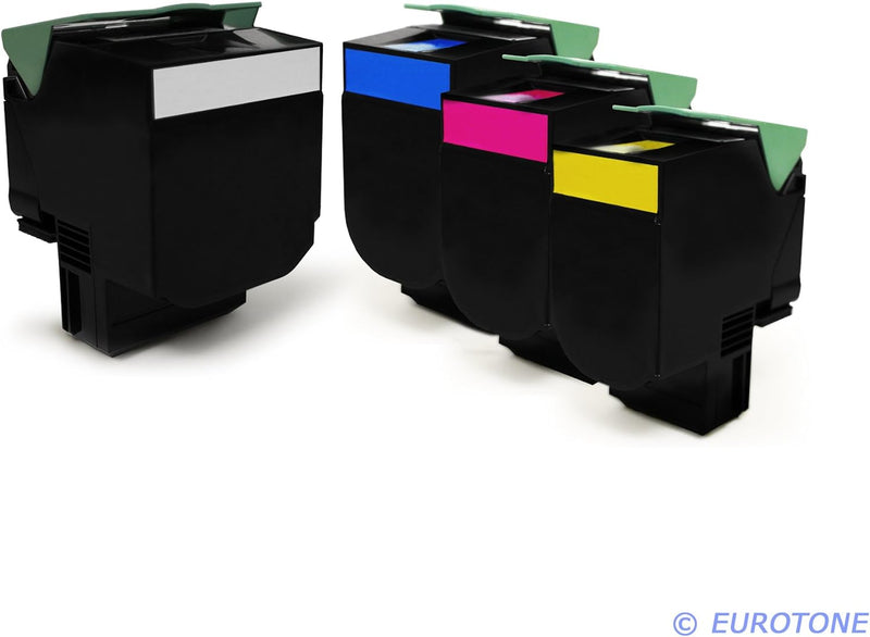Eurotone 4er Set Kompatible Toner XXL für Lexmark CX510de / CX510dthe / CX510dhe Drucker - ersetzt 8
