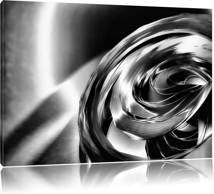 Monocrome, Abstrakte Form, Format: 100x70 auf Leinwand, XXL riesige Bilder fertig gerahmt mit Keilra