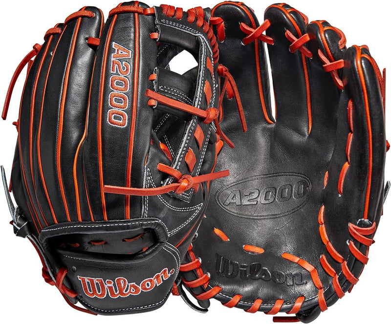 WILSON A200 Baseballhandschuh-Serie Rechte Hand Wurf 29,2 cm (11,5 Zoll) Schwarz/Kupfer – Standard-H