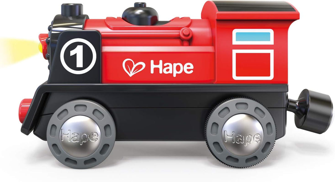 Hape E3707 Eisenbahnwelt Grosses Schienenausbauset, 24 Teile, ab 3 Jahren & E3703 Eisenbahn Batterie