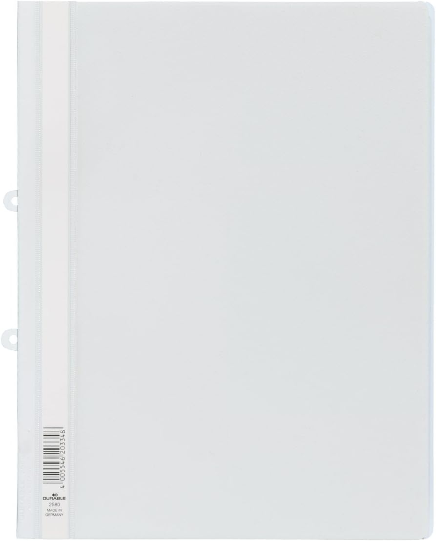 Durable Sichthefter mit Abheftschieber, überbreit, weiss, 25er Packung, 258002, weiss