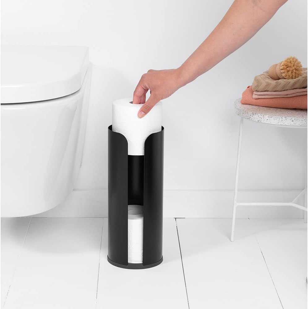 Brabantia 280504 ReNew Collection Toilettenpapierständer, Matt Black