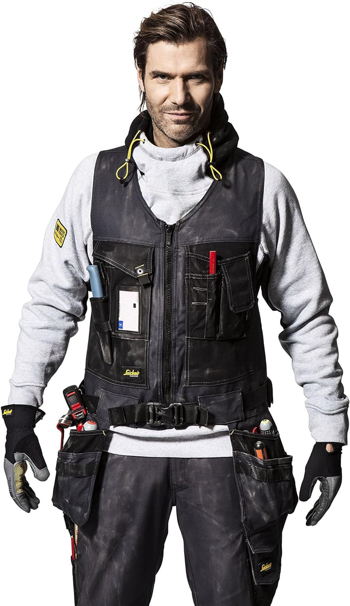 Snickers Werkzeugweste Canvas+ HP schwarz, Gr. S 4 Schwarz-schwarz, 4 Schwarz-schwarz