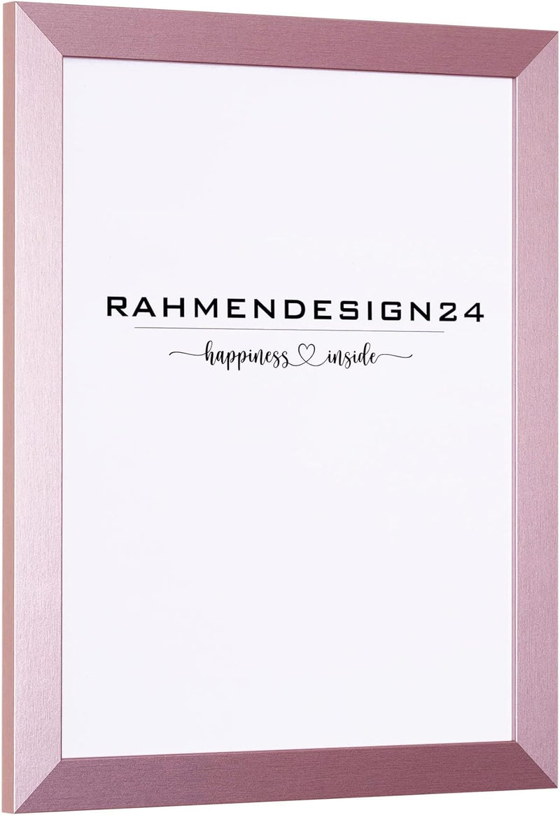 Rahmendesign24 Posterrahmen Milano 50x50 Roségold Fotorahmen, Wechselrahmen, Bilderrahmen, Puzzlerah