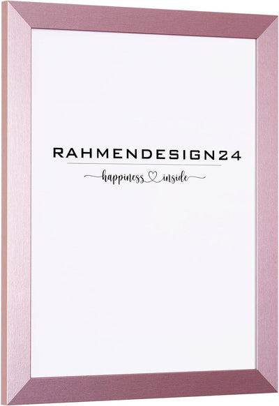 Rahmendesign24 Bilderrahmen Milano 70x70 Roségold Fotorahmen, Wechselrahmen, Posterrahmen, Puzzlerah