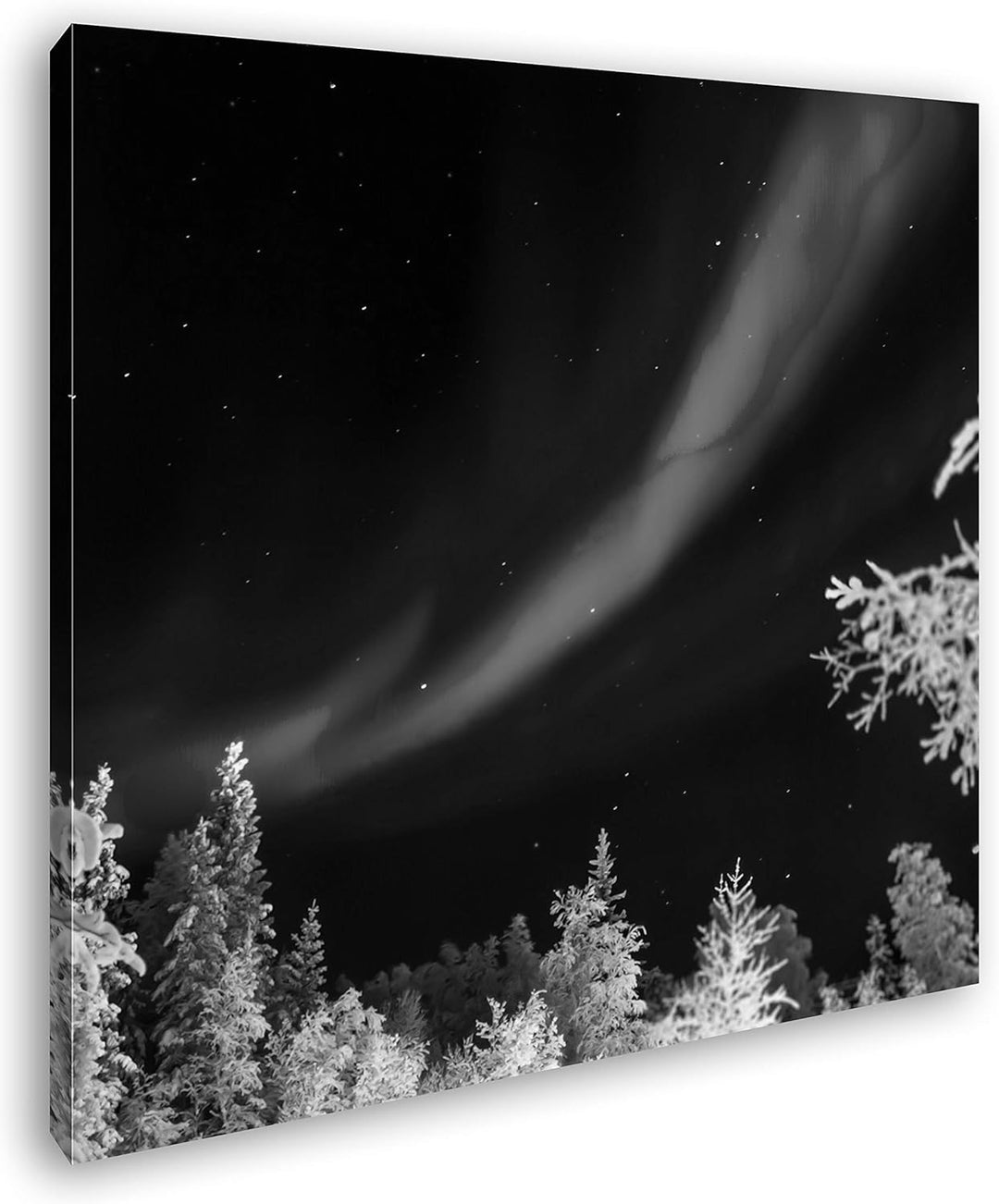 deyoli Atemberaubende Nordlichter Format: 60x60 Effekt: Schwarz&Weiss als Leinwandbild, Motiv auf Ec