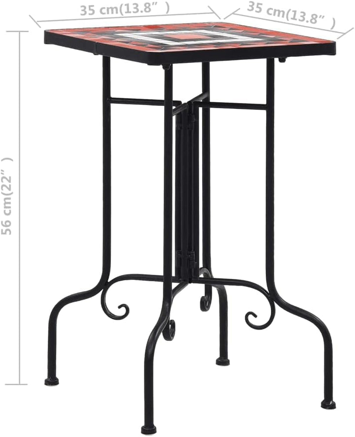 homiuse Mosaik-Beistelltisch Blumenhocker Pflanzenhocker Balkontisch Bistrotisch Beistelltisch Metal
