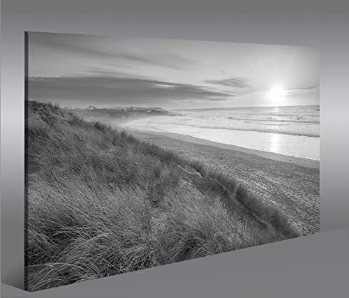 islandburner Bild Bilder auf Leinwand Dünen Schwarz-Weiss Nordseestrand 1p XXL Poster Leinwandbild W