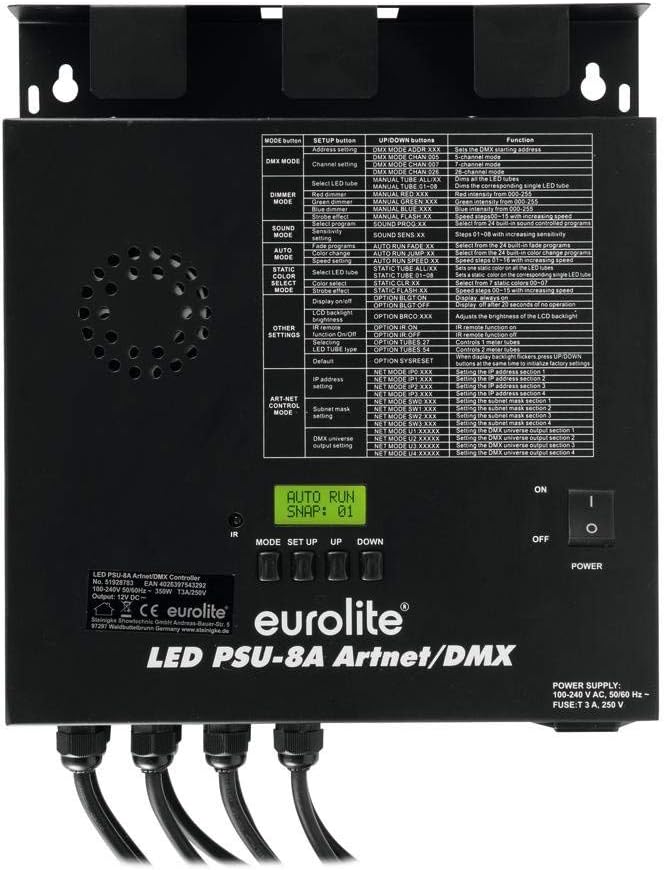 EUROLITE LED PSU-8A Artnet/DMX | Controller für EUROLITE LED Pixel Tubes 360° Slim