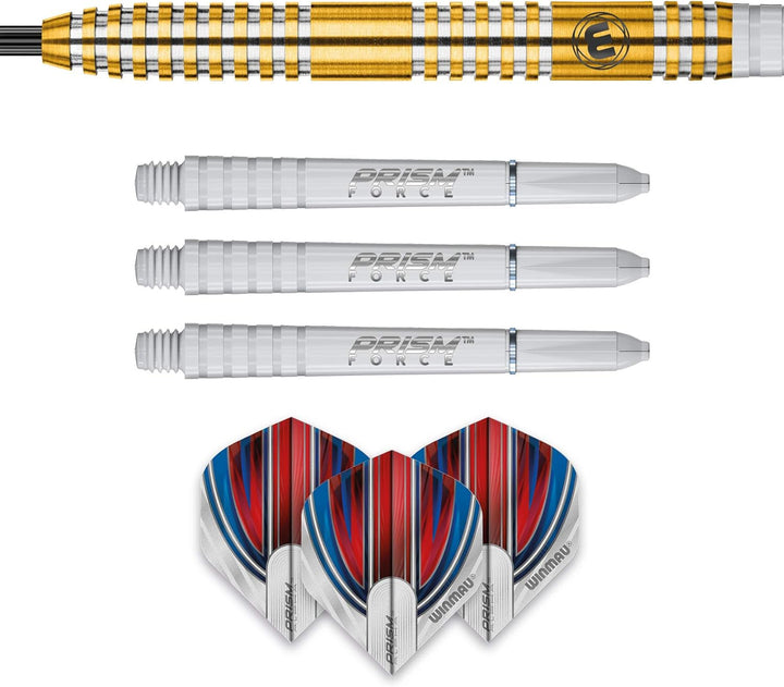 WINMAU Daryl Gurney Gold Wolfram Stahl Spitzen Darts - Titan Nitrid Beschichtung Neu 25 g, 25 g