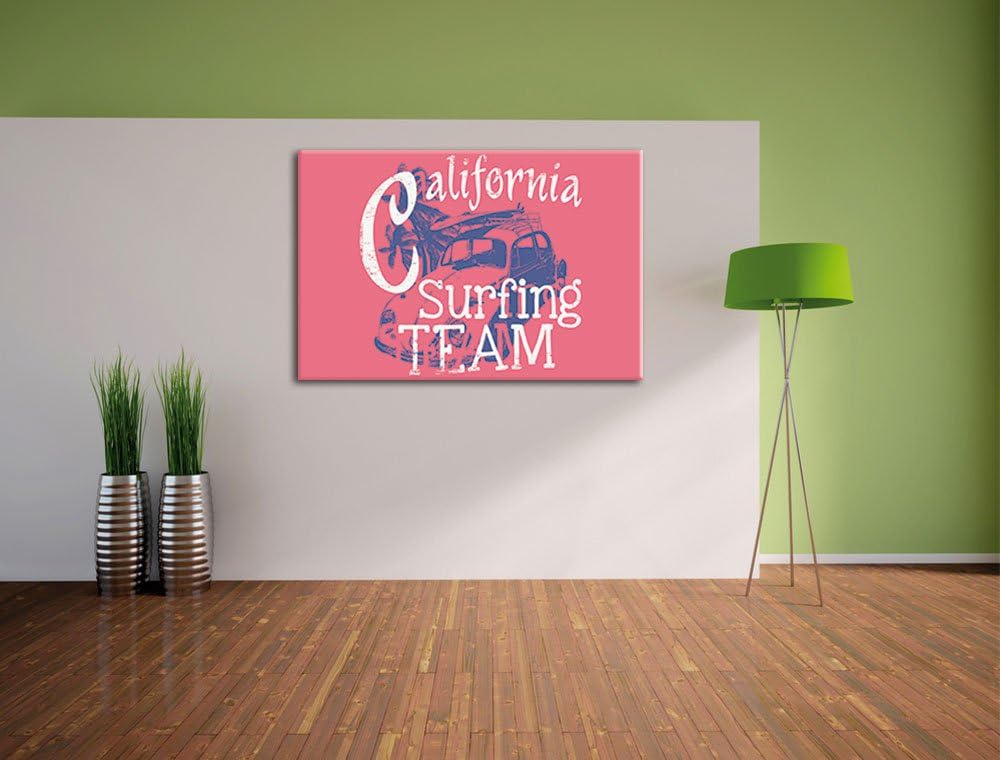 California Surfing-Team Light Format: 100x70auf Leinwand, XXL riesige Bilder fertig gerahmt mit Keil