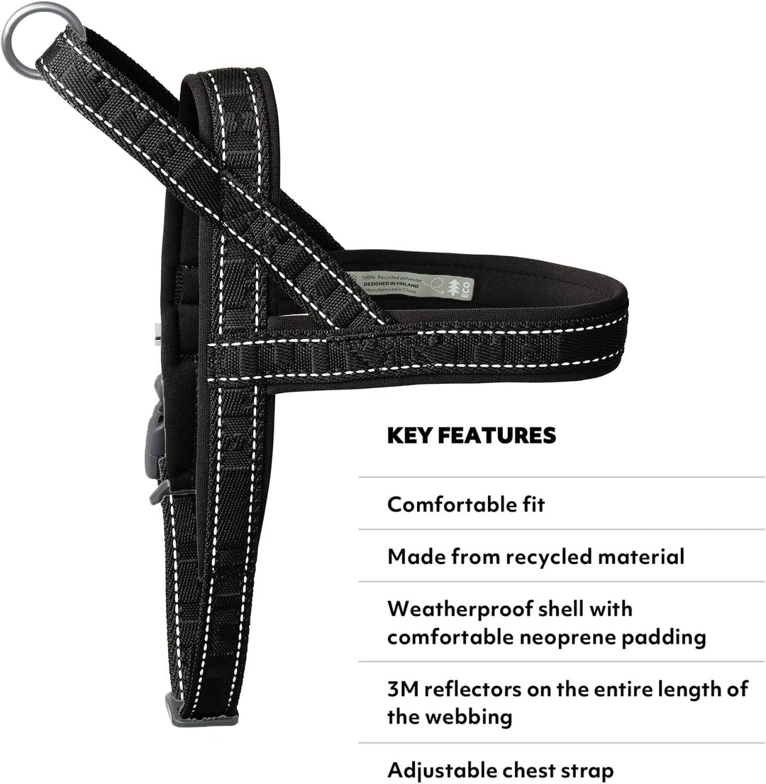 Hurtta Casual Hundegeschirr ECO (Schwarz, 35-45cm) 35-45cm Schwarz, 35-45cm Schwarz