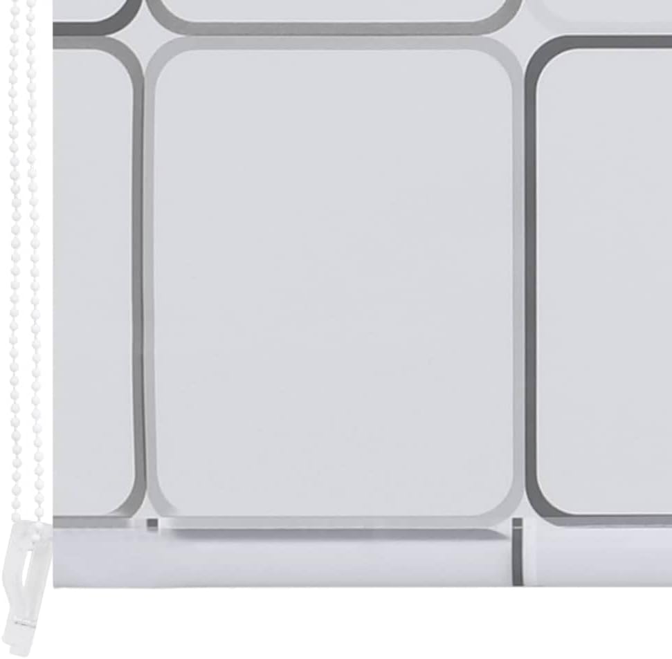 Gecheer Duschrollo Duschvorhang Rollo Badewannenvorhang 100 x 240 cm Quadratmuster