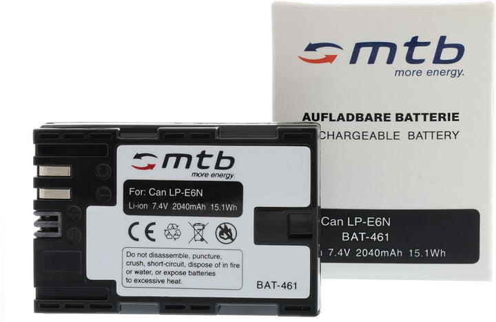2X Akku (2040mAh) für Canon LP-E6N / EOS 5D Mark II, III, IV / 6D, 7D Mark II 60D, 70D, 80D... / XC1