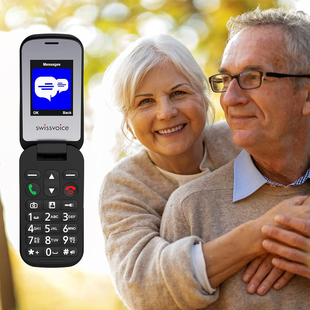 Swissvoice S24 2G Senioren-Klapp-Handy SOS Taste Schwarz