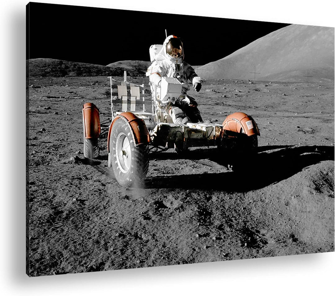 der Mond Rover Format: 80x60 als Leinwandbild, Motiv fertig gerahmt auf Echtholzrahmen, Hochwertiger